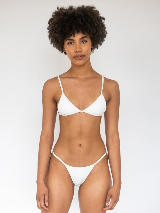 Mesa Triangle Bikini Bottoms in Ecru