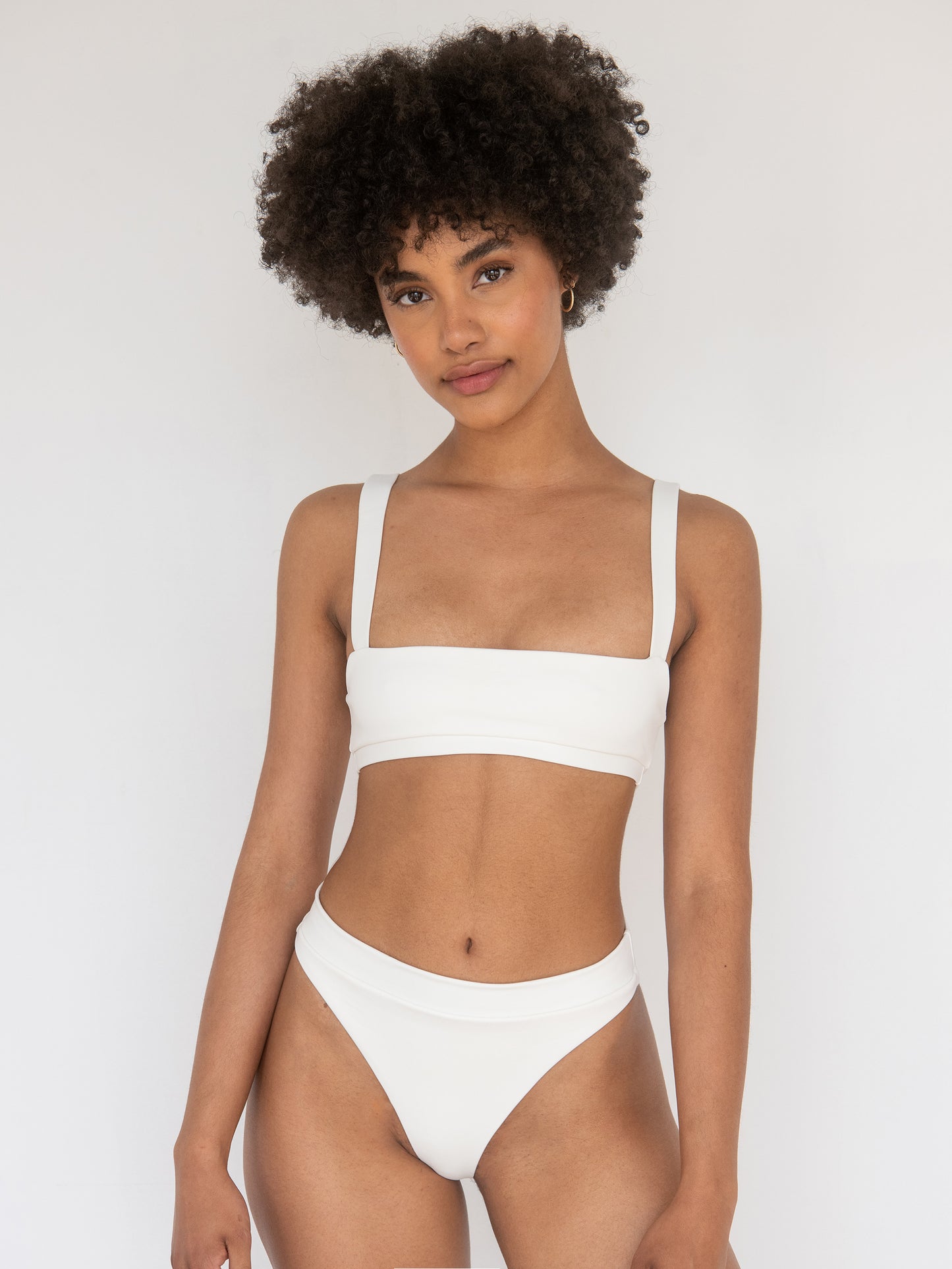 Soren High Waisted Bikini Bottoms in Ecru