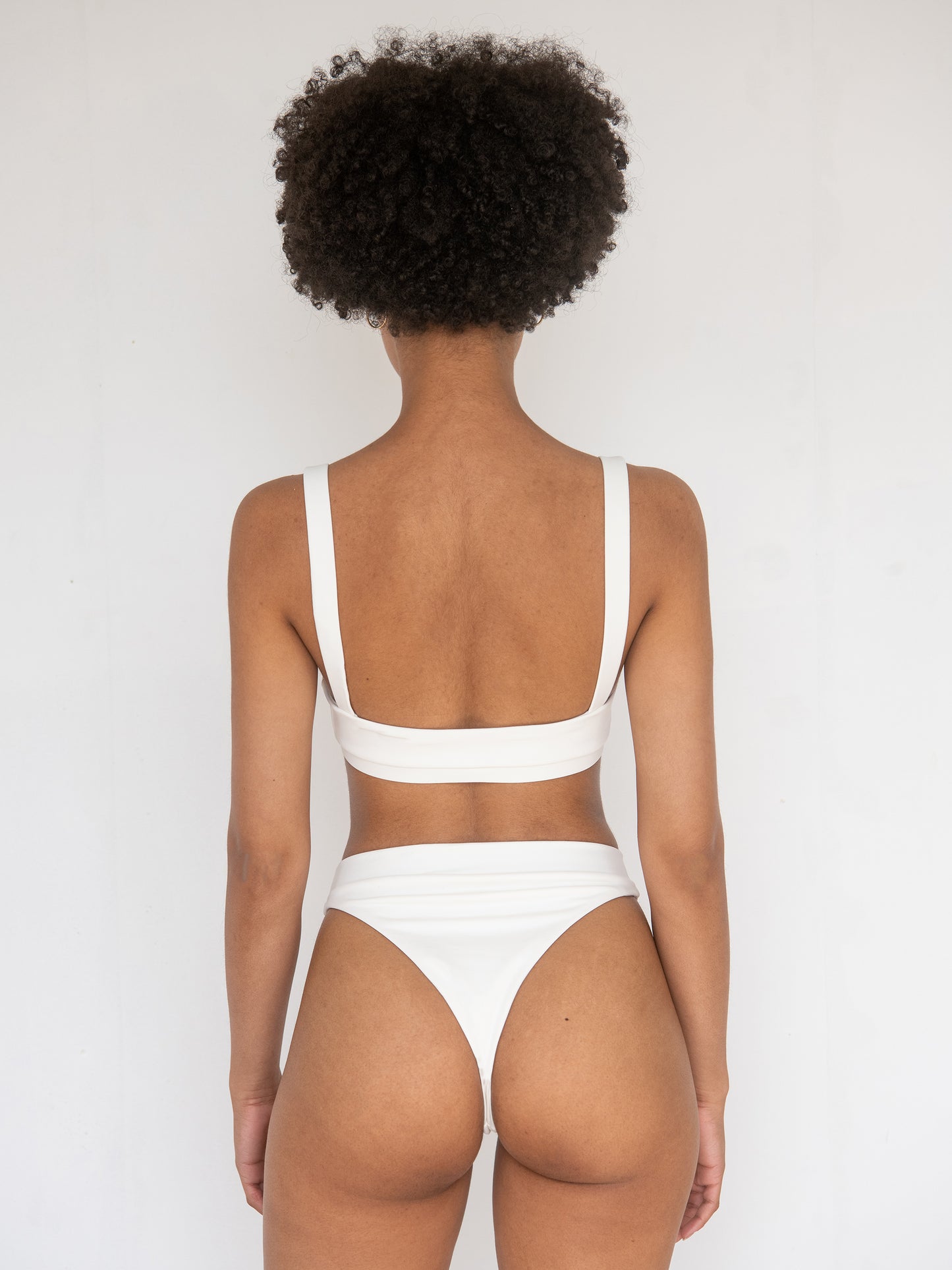 Rei Straight Neck Bikini Top in Ecru