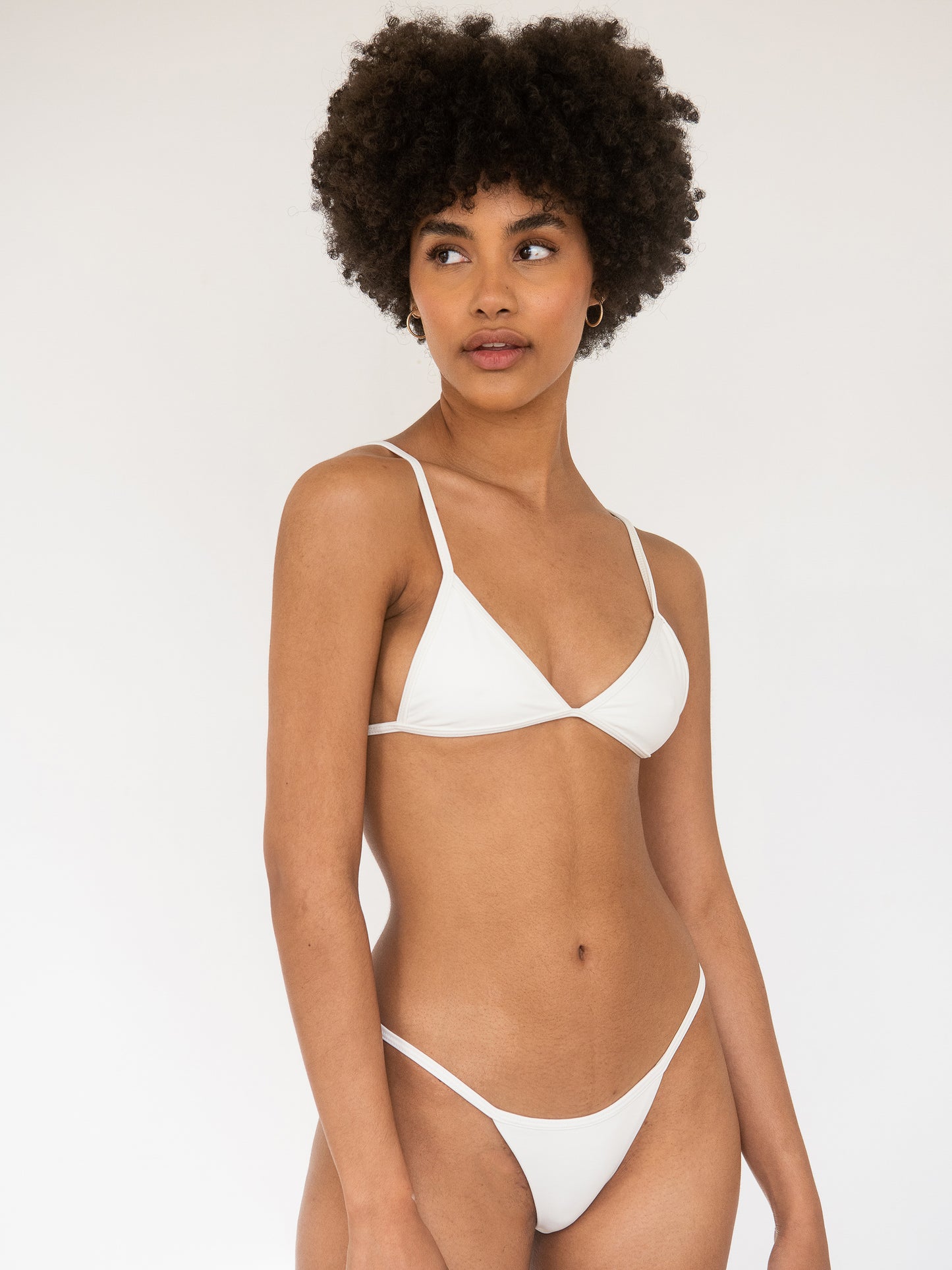 Mesa Triangle Bikini Bottoms in Ecru