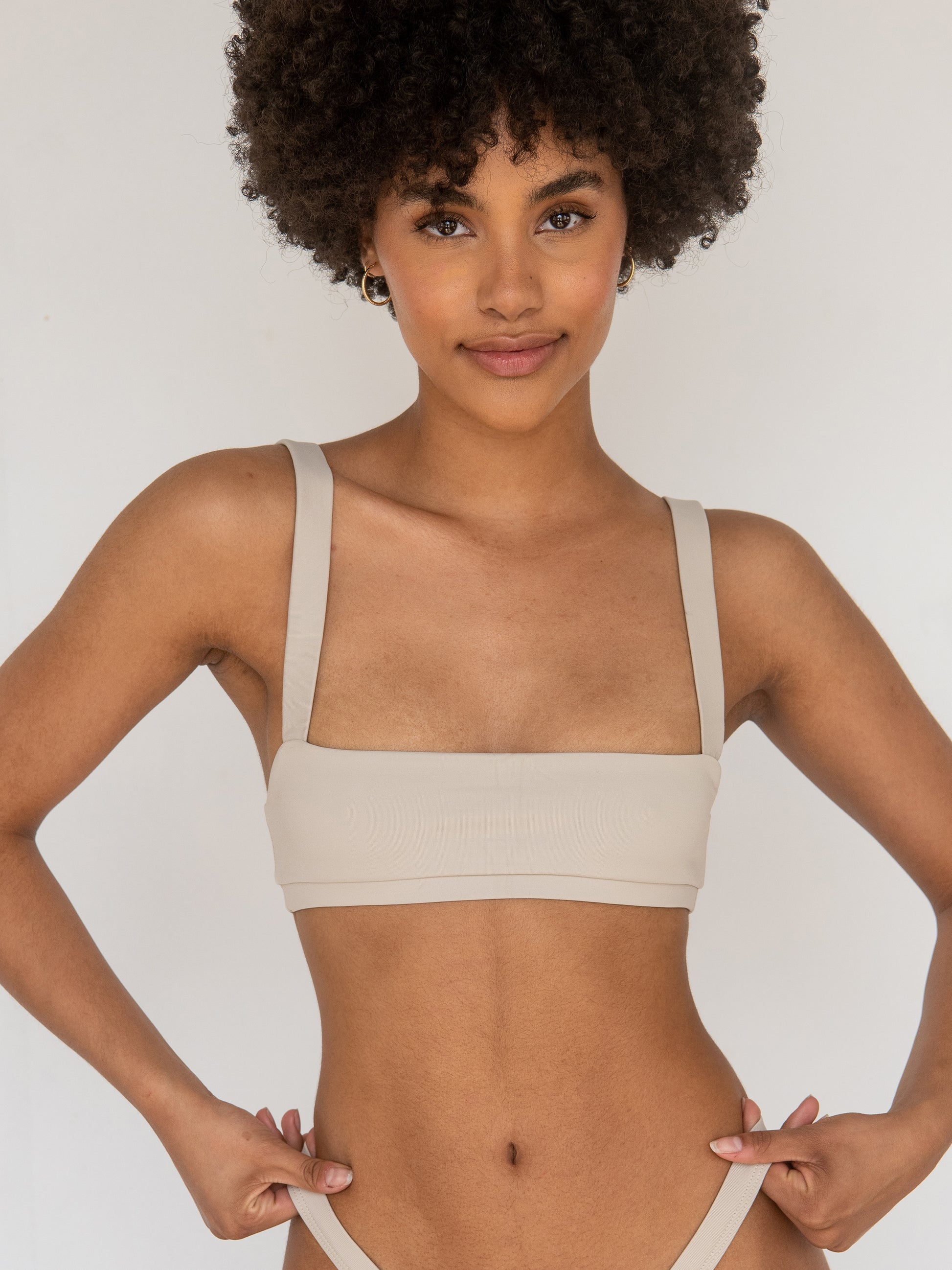 Minimalist bikini top in Sedona, perfect for the beach or poolside lounging.