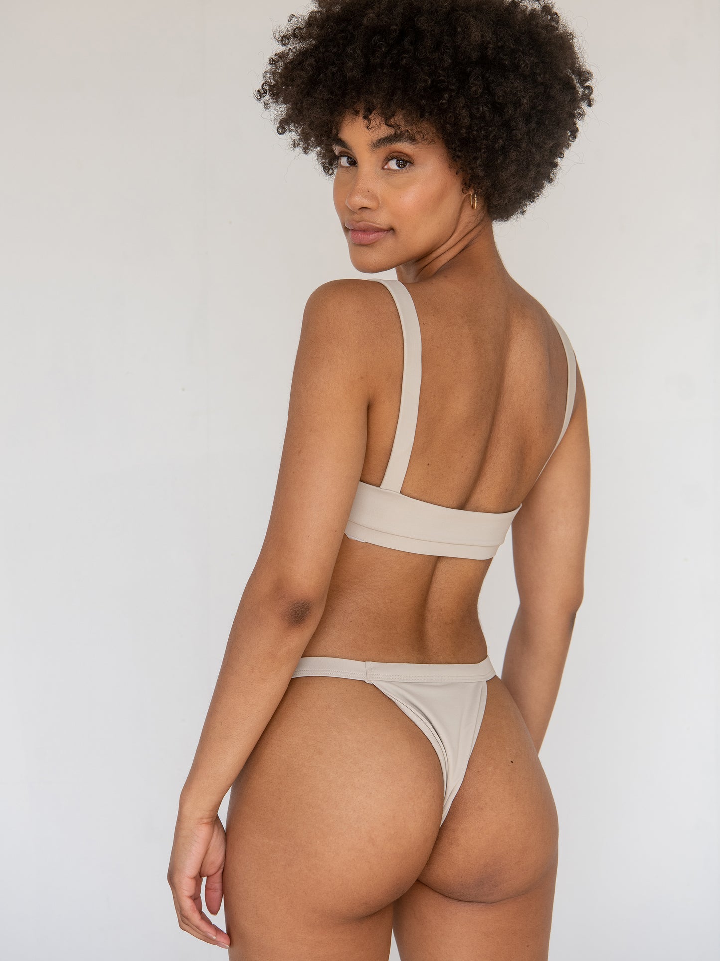 Rei Straight Neck Bikini Top in Sedona – minimalist and eco-friendly swimwear.